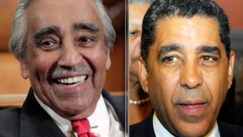 Charlie Rangel (izq.) y Adriano Espaillat candidato al Congreso por el Distrito 13.