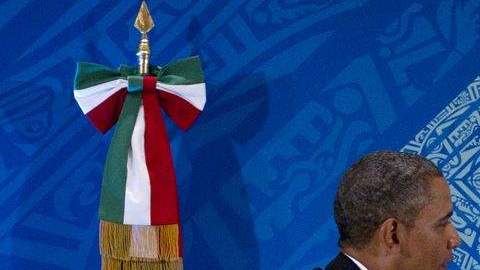 El presidente Obama y el presidente Felipe Calderon en la Cumbre del G-20.