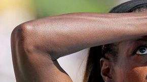 Merlene Ottey durante el Campeonato de Europa de Atletismo realizado en  Barcelona en 2010.