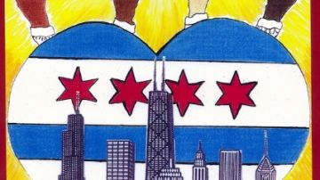 Chicago seleccionó el diseño del menor para la calcomanía de la ciudad, pero luego lo retiraron por las preocupaciones de algunas personas en el sentido de que la imagen contenía supuestos símbolos de gangas.