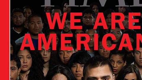 Portada de  la revista Times titulada 'We are americans' (Somos estadounidenses), con el subtítulo 'Solo que no legales'.