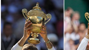 Novak Djokovic (izq) y Rafael Nadal (d), ganadores de los torneos de Wimbledon en el 2011 y 2010. Los dos fueron finalistas el año pasado en el tercer 'major'.