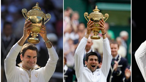 Novak Djokovic (izq) y Rafael Nadal (d), ganadores de los torneos de Wimbledon en el 2011 y 2010. Los dos fueron finalistas el año pasado en el tercer 'major'.