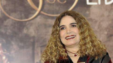 Tania Libertad, que este año festeja medio siglo de carrera, durante una rueda de prensa en Ciudad de México para la presentación de su más reciente álbum titulado "Tania 50 años de Libertad".