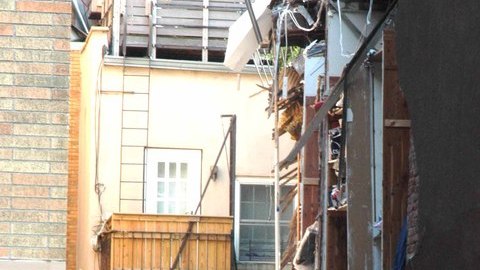 El inmueble de la calle Carroll, en Brooklyn, se vino parcialmente abajo.