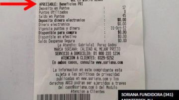 Las tarjetas, alegadamente, provistas por el PRI a ciudadanos podían ser redimidas en supermercados Soriana.