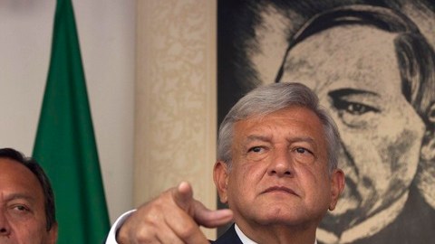 AMLO, cuando hablaba durante una conferencia de prensa en la Ciudad de México.