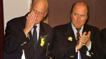 Joao Havelange (izq.) y Sepp Blatter.