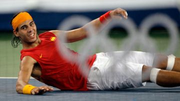 El tenista español Rafael Nadal el día que ganó la final del tenis olímpico al Chileno Fernando González hace cuatro años en los Juegos celebrados en Pekín.