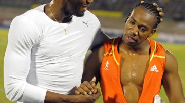 El duelo entre los velocistas jamaicanos Usain Bolt (izquierda) y Yohan Blake  se perfila con papel de protagonista en el atletismo de los Juegos de Londres.