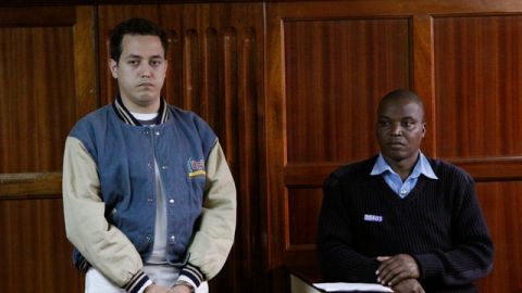 Dwight Sagaray, el primer secretario de la embajada de Venezuela en Kenia durante la formulación de cargos ante un magistrado en Nairobi.