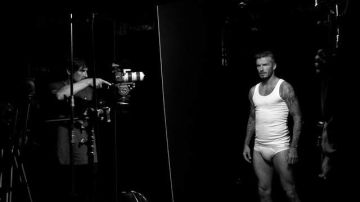 David Beckham posa con su línea de ropa interior.