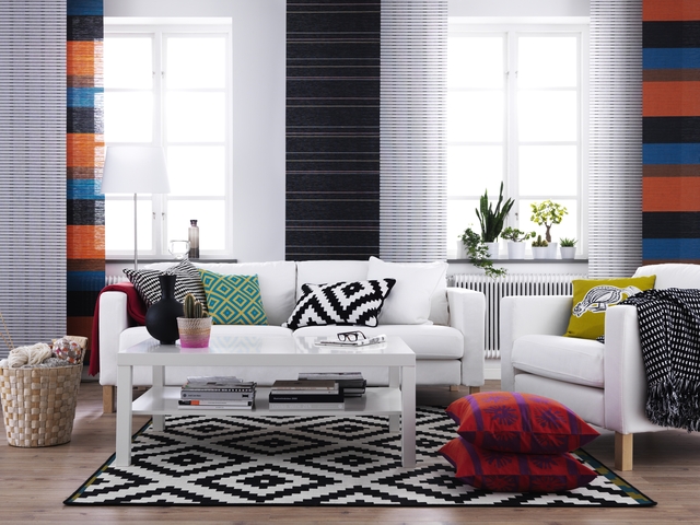Alfombras, cojines, cortinas, mantas, todas son buenas maneras de darle un cambio a tu casa. (Todos los modelos de la foto están disponibles en Ikea.com).