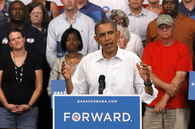 El presidente y candidato a la presidencia, Barack Obama, en uno de sus discursos de campaña.