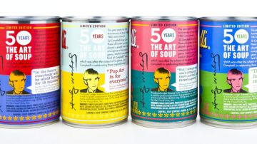 La latas de la famosa sopa con los colores de Warhol estarán a la venta este mes.