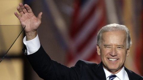 Obama y Biden en la Convención Nacional Demócrata en 2008 en Denver, Colorado.