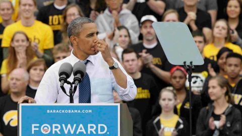 El presidente demócrata Barack Obama durante un mitin en Florida.