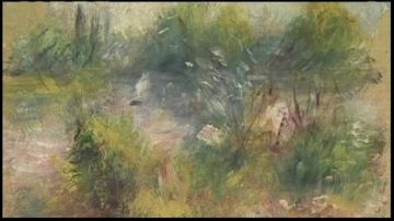 Esta es la obra “Paysage Bords de Seine”, del impresionista Pierre Auguste Renoir.