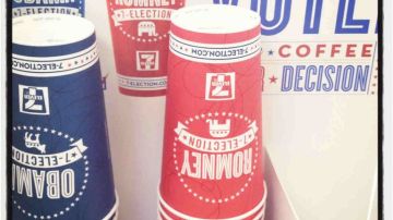 Los clientes de 7-Eleven pueden elegir a su candidato según el color de la taza que elijan para su café.
