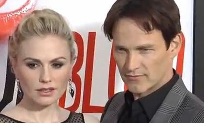 Anna Paquin y Stephen Moyer, actores protagonistas de la serie "True Blood".