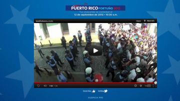 La hasta hace poco página en internet del Gobernador de Puerto Rico ahora exhibe un vídeo en su contra.