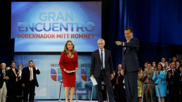 Mitt Romney fue entrevistado por los periodistas Jorge Ramos y María Elena Salinas de la cadena Univision.