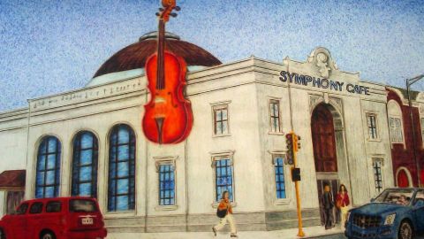 Alfredo Martínez convierte su amor por la música sinfónica en arte en la exhibición 'El Sabor de la Música'.