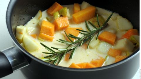 Crema de calabaza y pera.