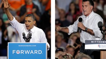 El presidente Barack Obama y el candidato republicano Mitt Romney  en intensa recaudación de fondos  antes del debate  del miércoles.