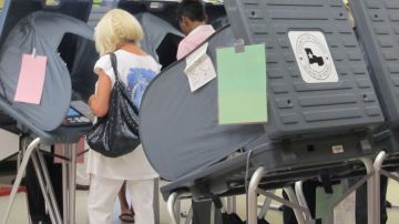 Un centro de votación anticipada en Houston, Condado de Harris, Texas.
