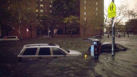 Las inundaciones llegaron a niveles históricos en el Bajo Manhattan, en la ciudad de Nueva York.