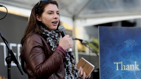 Stephenie Meyer, creadora de 'Twilight', el sábado en el campamento en el LA Live de la ciudad.