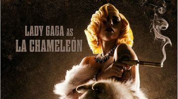Ya pueden verse en internet distintos afiches de los artistas que integran el elenco de "Machete Kills". En este, Lady Gaga.