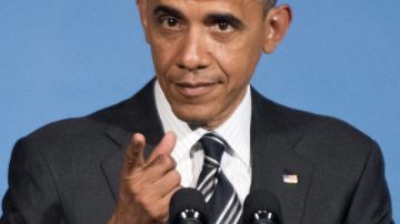 El presidente estadounidense, Barack Obama, cuando pronunciaba un discurso en  evento de campaña.