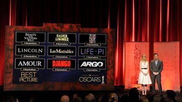 Emma Stone y Seth MacFarlane anunciaron los nominados al Oscar.