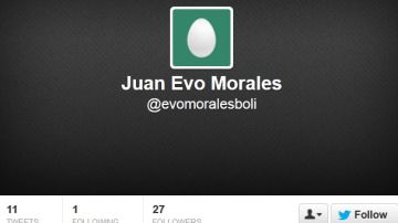 Cuenta falsa de Twitter con el nombre de Evo Morales.