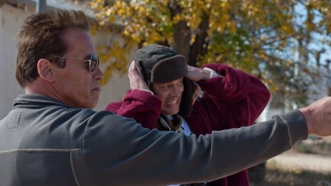 Download  72 dpi | 300 dpi 2. Ray Owens (Arnold Schwarzenegger, left) and Lewis Dinkum (Johnny Knoxville, right) in THE LAST STAND. Photo credit: Merrick Morton
