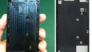 Supuestas fotos del nuevo iPhone (izquierda) junto a la versión 5 del móvil que fueron filtradas en diciembre.