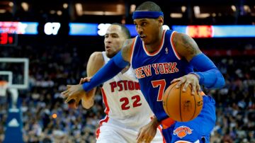 El número 7, Carmelo Anthony, es la estrella de los Knicks.