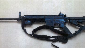 This image provided by the Fontana Unified School District Police shows a Colt LE6940 semiautomatic rifle, one of 14 purchased by the Fontana Unified School District to help provide security for the school, in California. The weapons, which cost 1,000 each, are high-powered weapons that are accurate at longer range and can pierce body armor.   (AP Photo/FUSD Police)