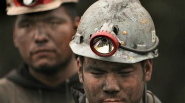 Mineros en México.