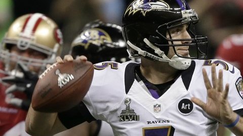 Joe Flacco completó 22 de 33 pases para ganancia de 287 yardas