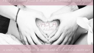 Imagen con la cual Laura Pausini anunció hoy el nacimiento de Paola.
