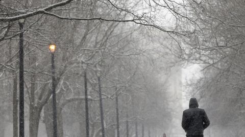 En el parque Washington, en Albany, los ciudadanos realizaron hoy sin dificultades las caminatas diarias.