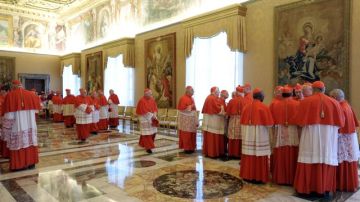 Tras escuchar al papa Benedicto XVI, un grupo de cardenales conversaba sorprendido hoy en El Vaticano.