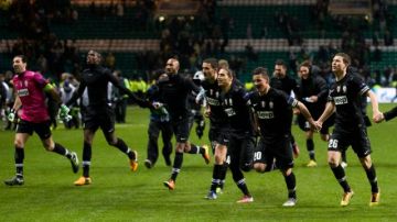 Los jugadores de la Juventus celebran el triunfo sobre el Celtic Glasgow