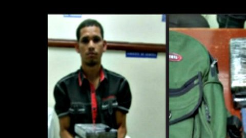 Jairo Junior Pujols fue arrestado por intentar traficar cinco paquetes de cocaína.