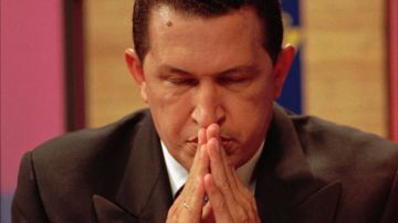 Hugo Chávez a un paso de lograr la presidencia de la República Bolivariana de Venezuela, en Caracas.el 21 de abril de 1998.