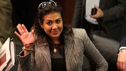 Mónica Arriola, durante la sesión ayer en el Senado de la República, donde se habló de la transparencia y rendición de cuentas de los sindicatos.