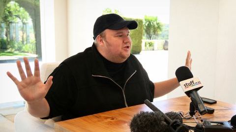 Kim Dotcom en una conferencia de prensa en enero, en Nueva Zelanda.